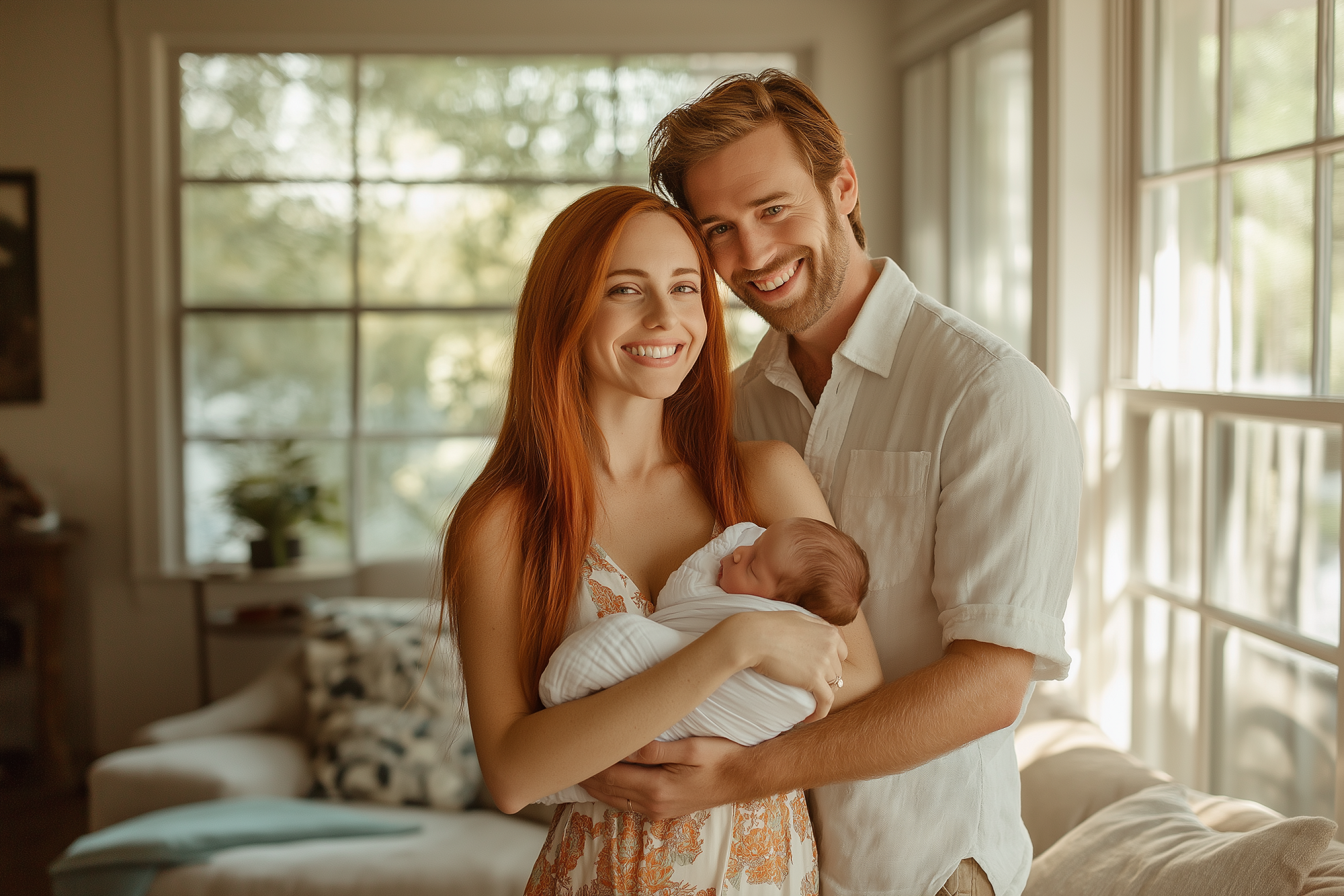 Un couple heureux avec un bébé | Source : Midjourney