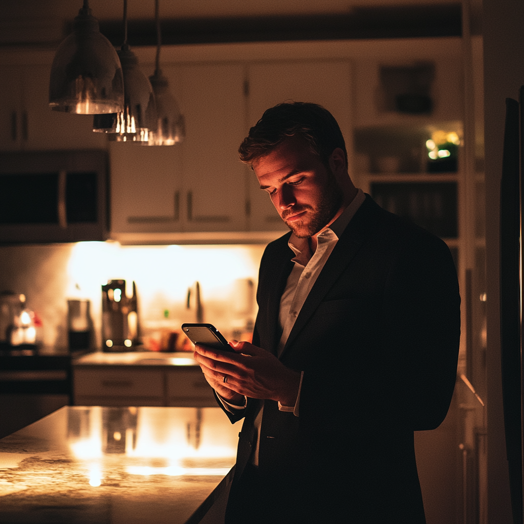 Un homme utilisant son téléphone | Source : Midjourney