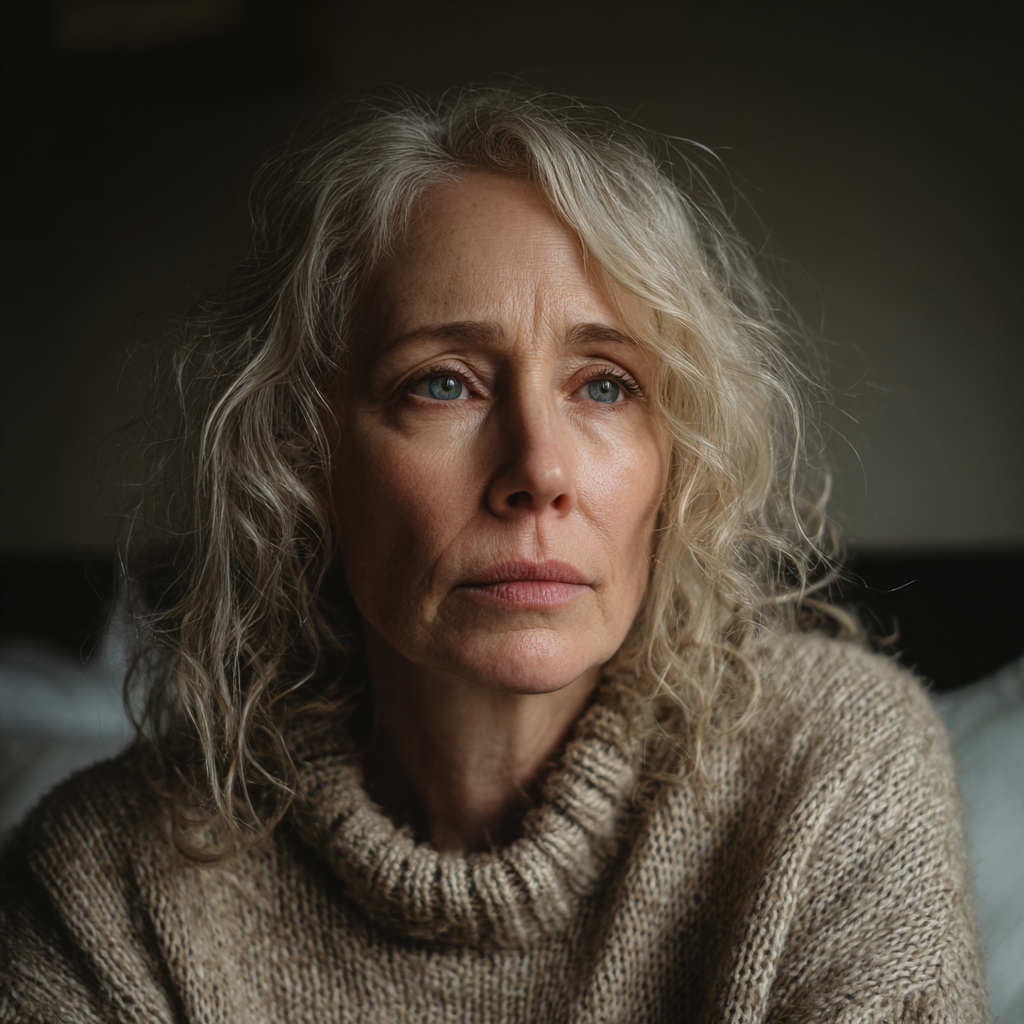 Gros plan sur une femme âgée bouleversée | Source : Midjourney