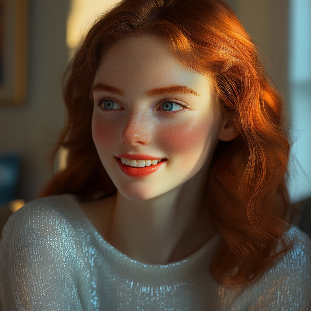 Une jeune femme souriante | Source : Midjourney