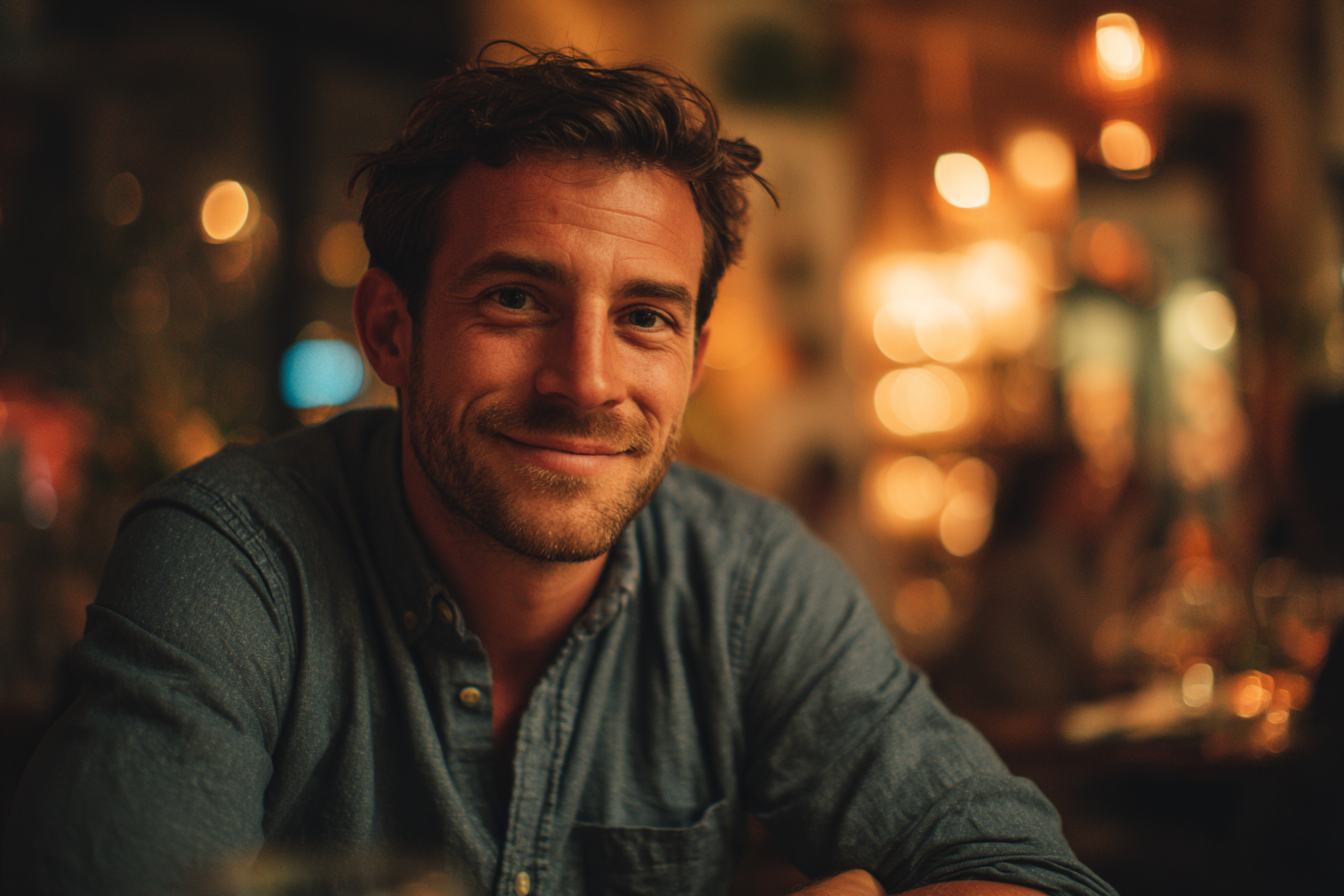 Un homme qui sourit | Source : Midjourney