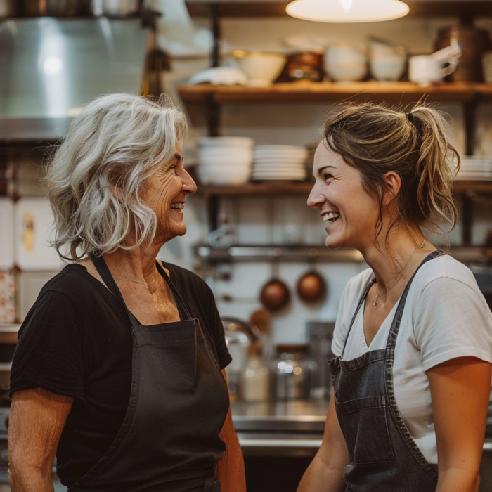 Une belle-mère et une belle-fille qui rient | Source : Midjourney