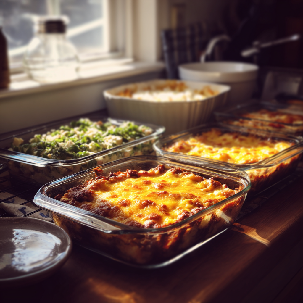 Des nourritures sur un comptoir de cuisine | Source : Midjourney