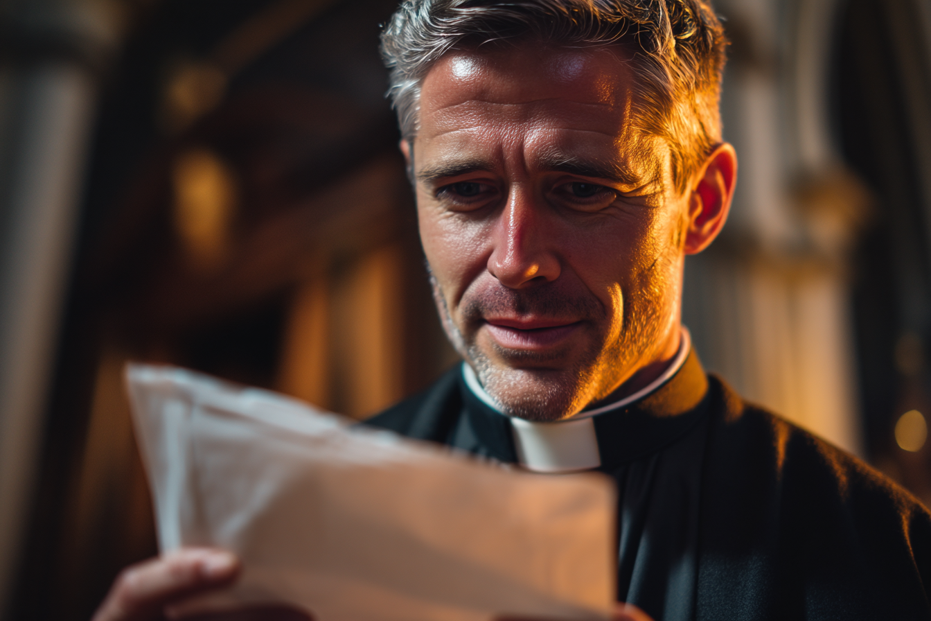 Un homme qui regarde un papier | Source : Midjourney