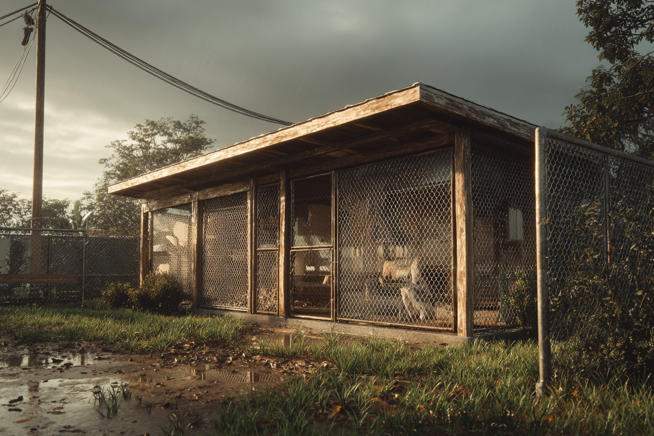 Un refuge pour animaux domestiques | Source : Midjourney