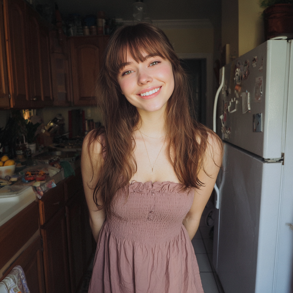 Une adolescente debout dans une cuisine | Source : Midjourney