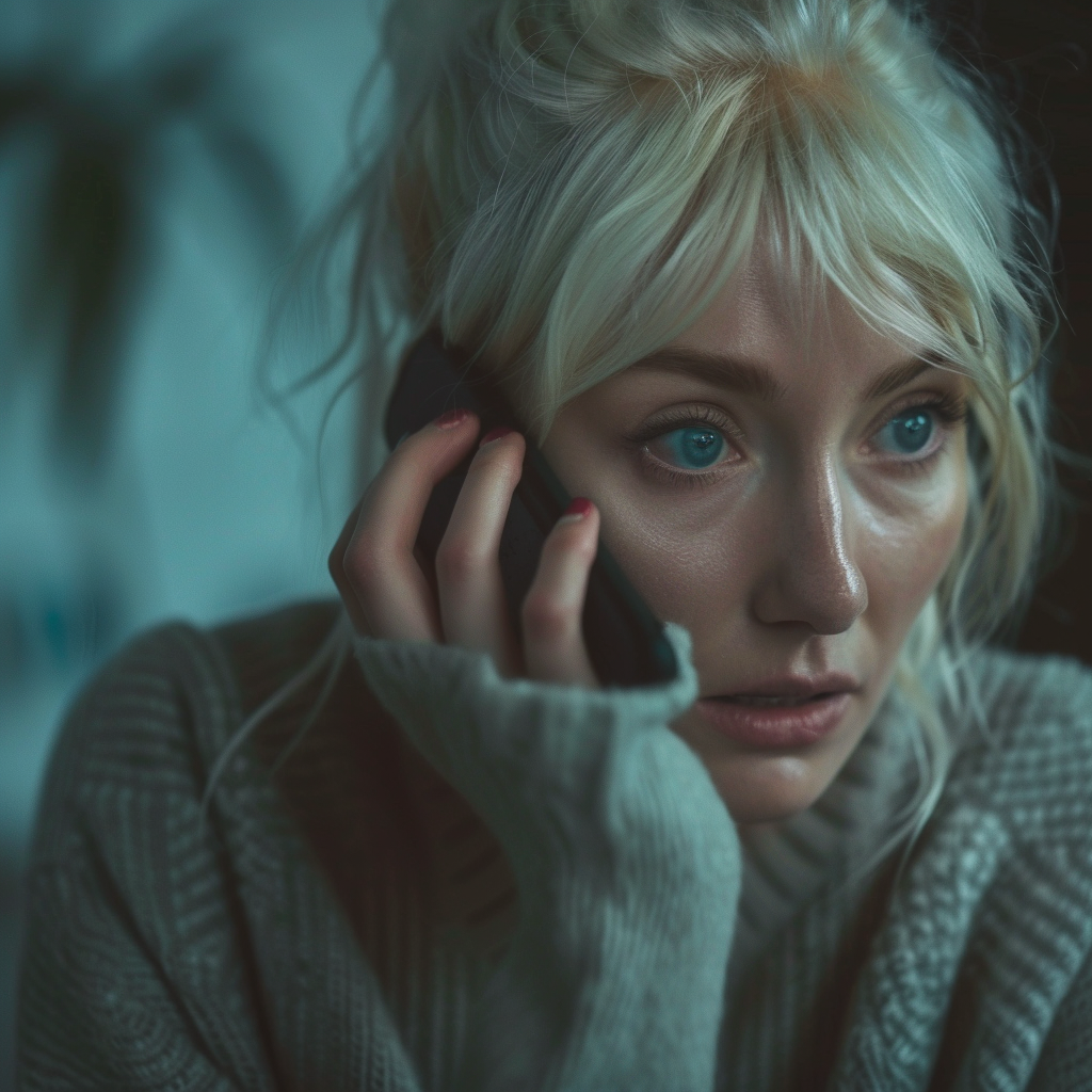 Une femme qui parle au téléphone | Source : Midjourney