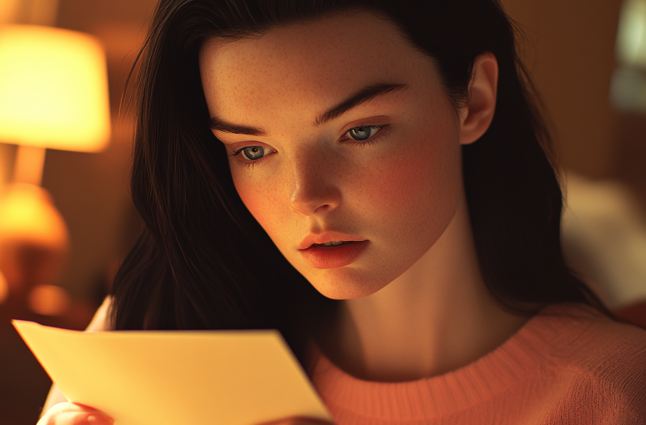 Une femme lisant une note | Source : Midjourney