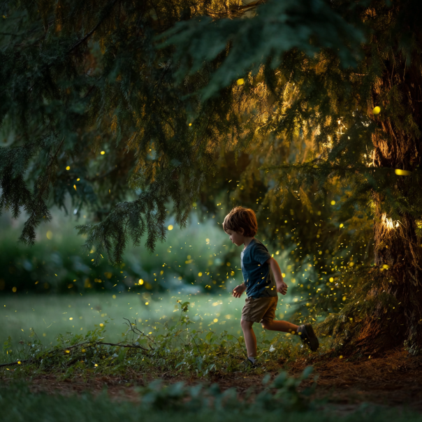 Un garçon qui chasse les lucioles | Source : Midjourney