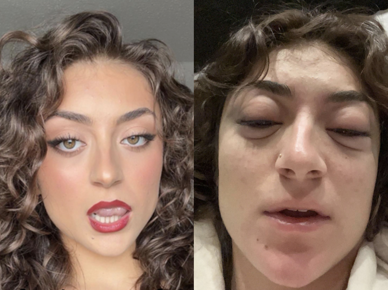 Photos avant et après d'une TikTokeuse : célibataire ou en couple. | Source : TikTok/misstina111