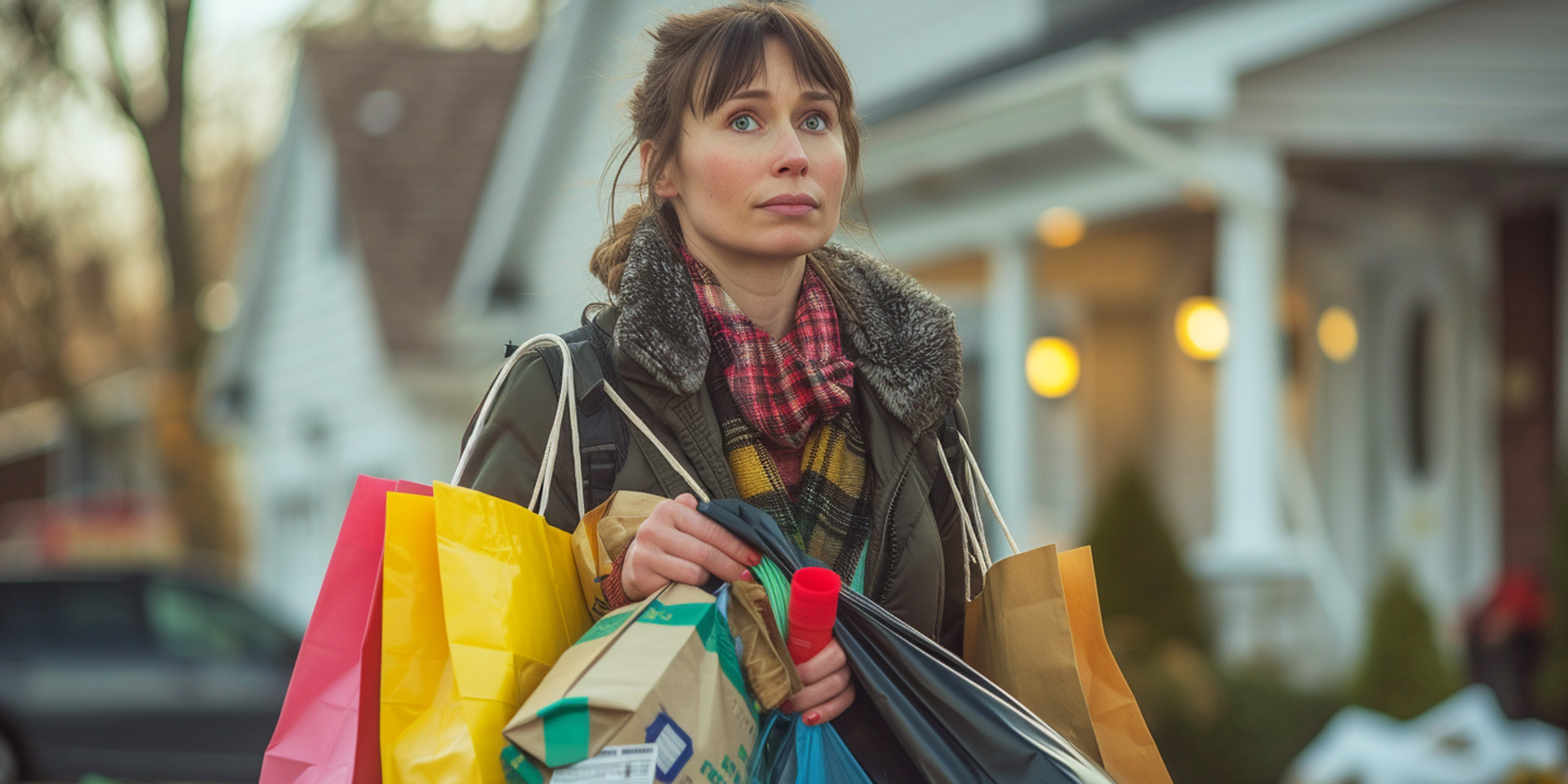Une femme portant plusieurs sacs | Source : Midjourney