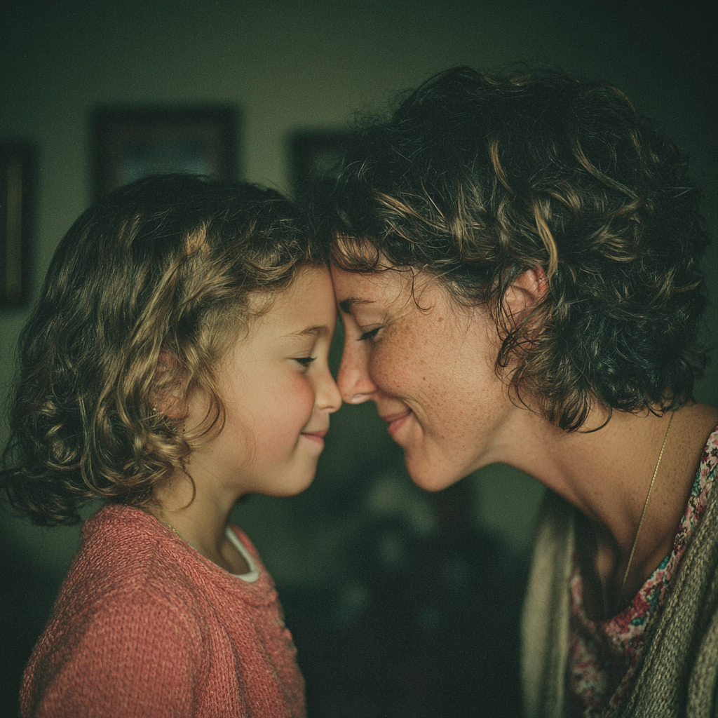Une mère heureuse se lie avec sa fille | Source : Midjourney