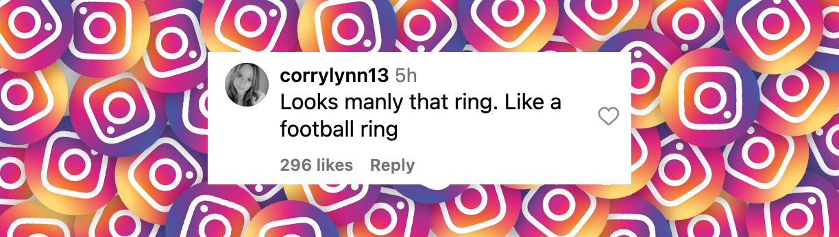 Réaction d'un netizen à la bague de fiançailles de Taylor Swift et Travis Kelce, postée le 26 août 2025 | Source : Instagram/entertainmenttonight