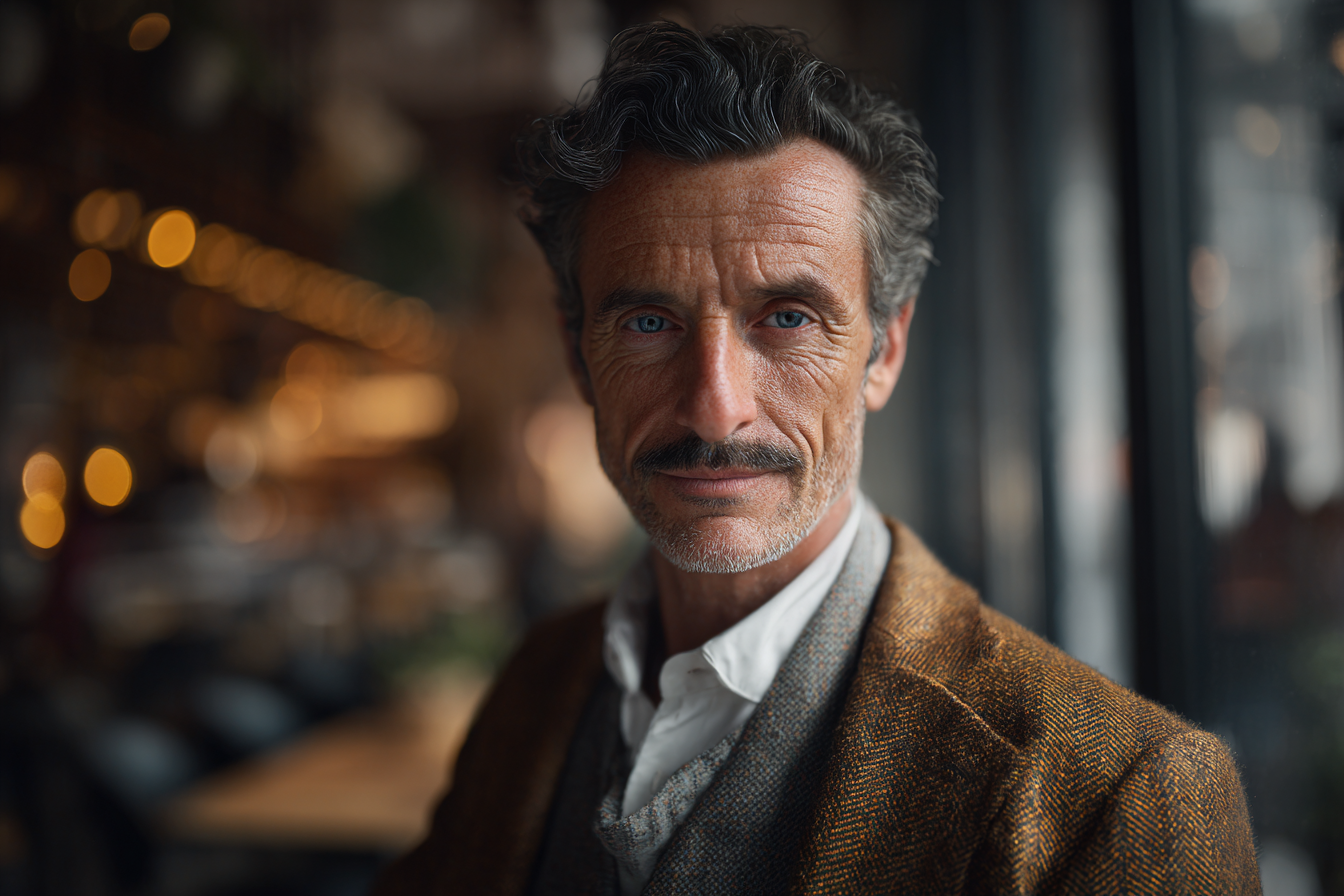 Un homme souriant légèrement| Source : Midjourney