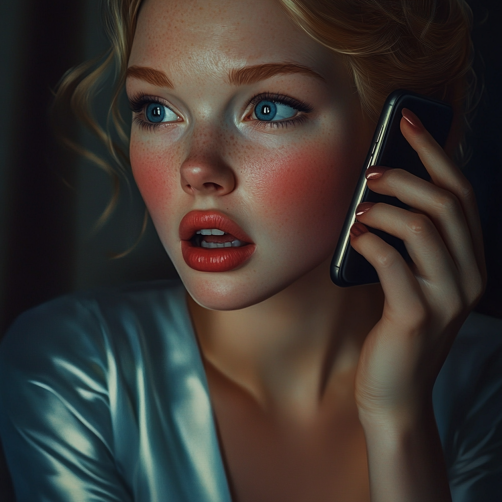 Une femme qui parle au téléphone | Source : Midjourney