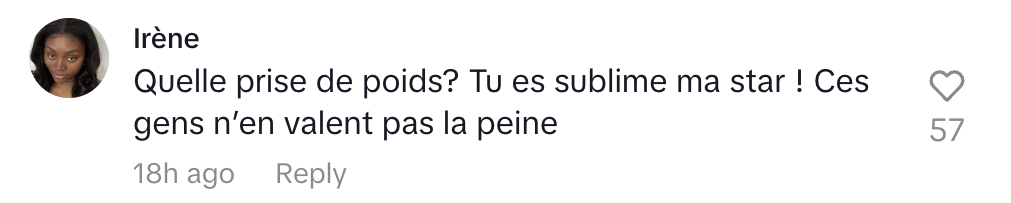 Commentaire d'internaute | Source : tiktok.com/@angeliqueafoff
