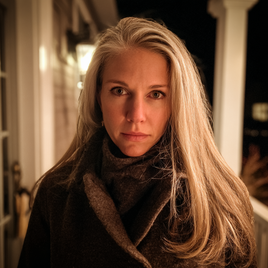 Une femme debout sous un porche | Source : Midjourney