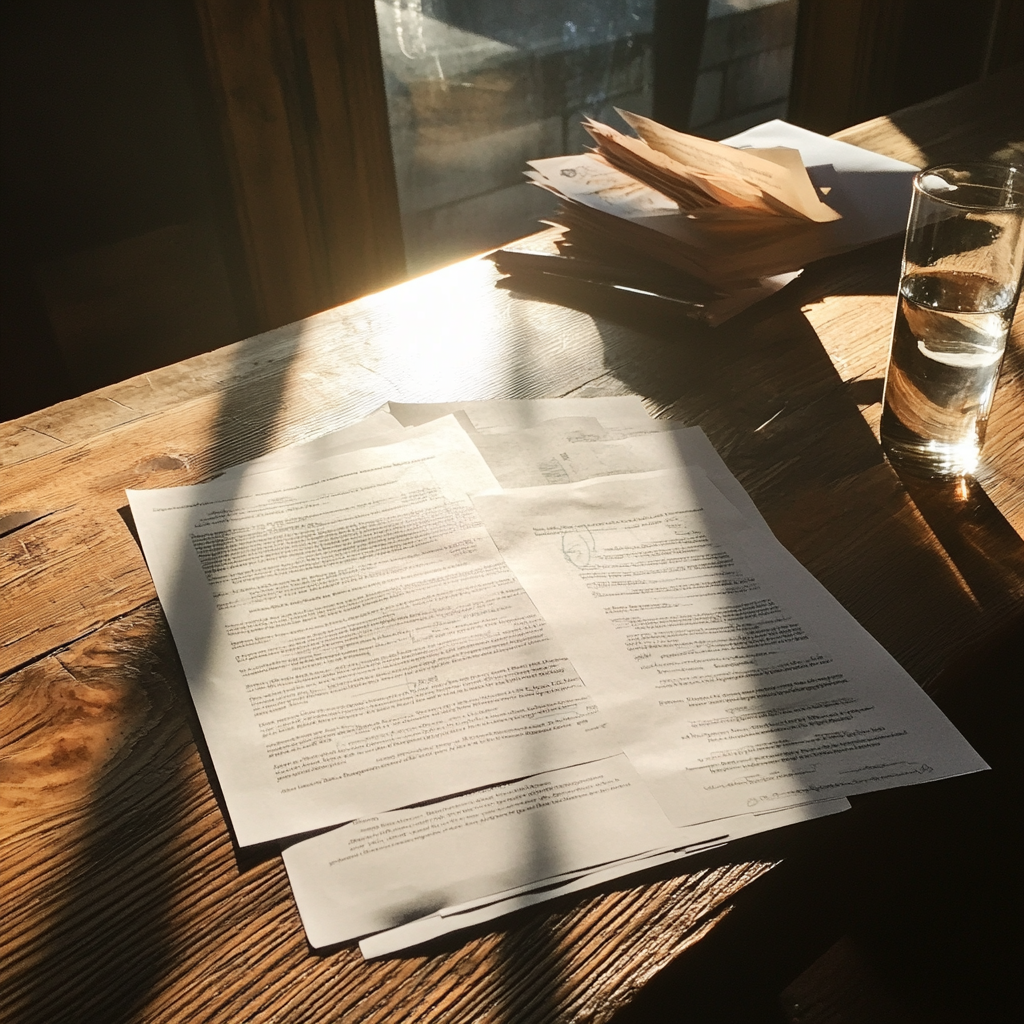 Des papiers sur une table | Source : Midjourney