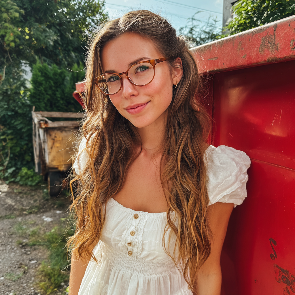 Une jeune femme en robe blanche | Source : Midjourney