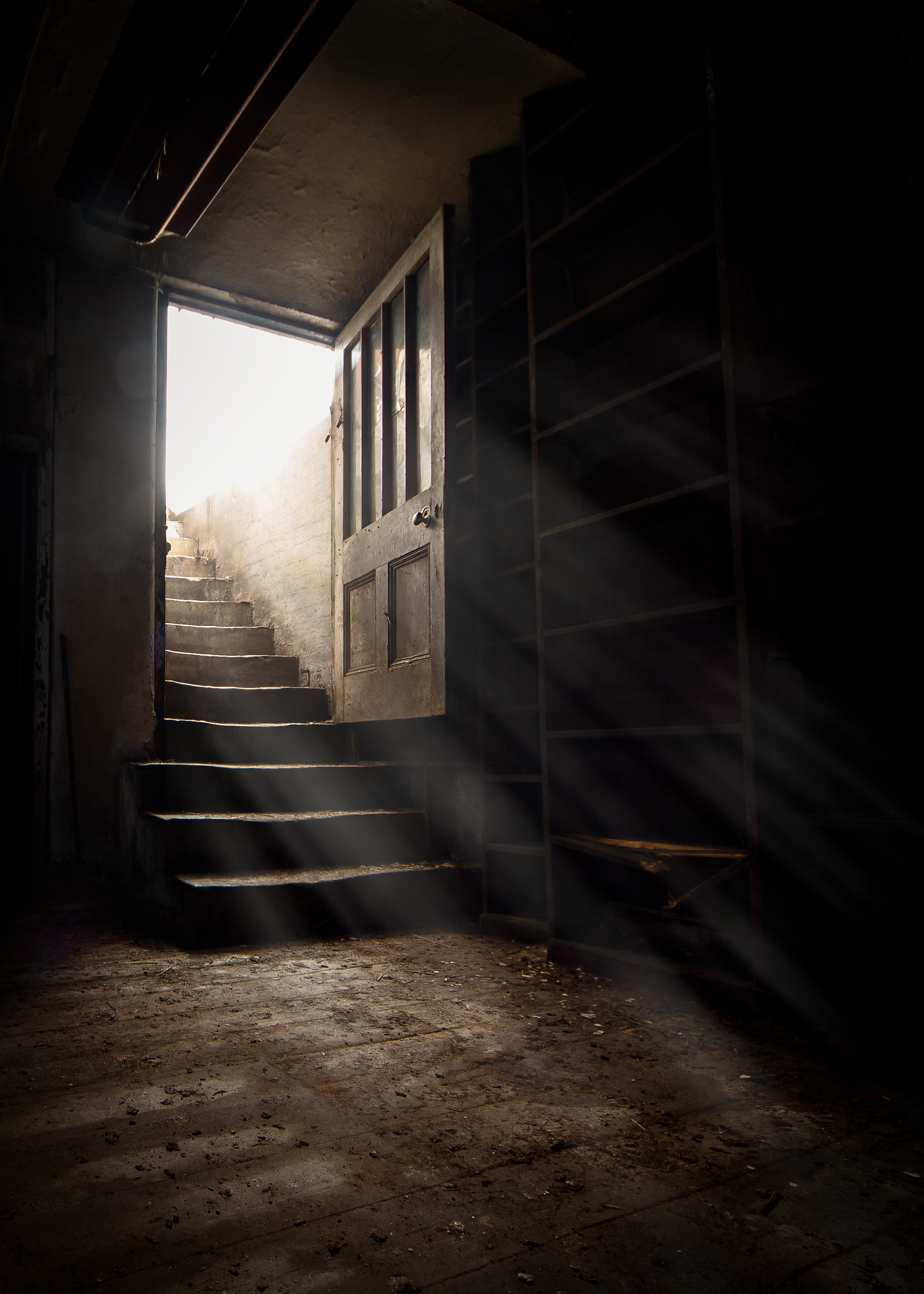 Une porte ouverte vers le sous-sol | Source : Shutterstock