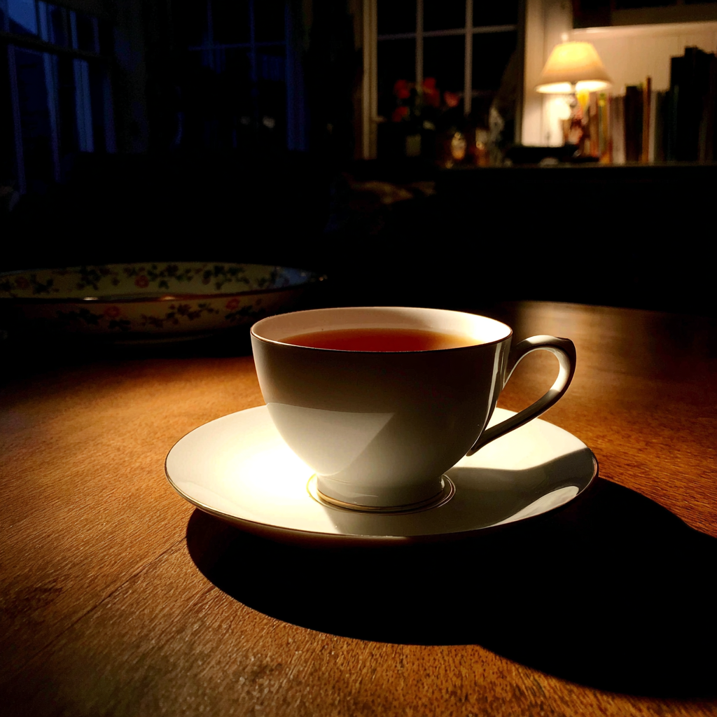 Une tasse de thé sur une table | Source : Midjourney