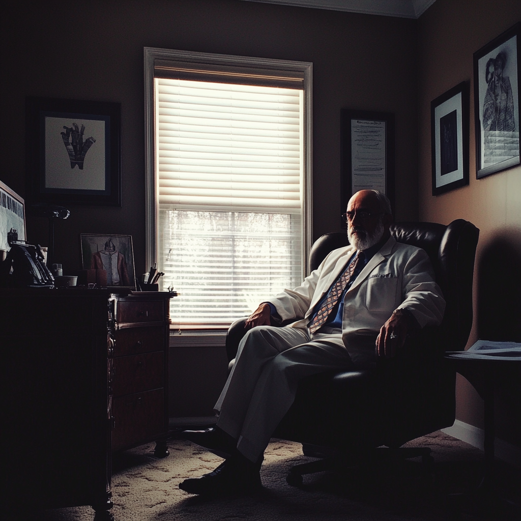 Un psychiatre assis dans son bureau | Source : Midjourney