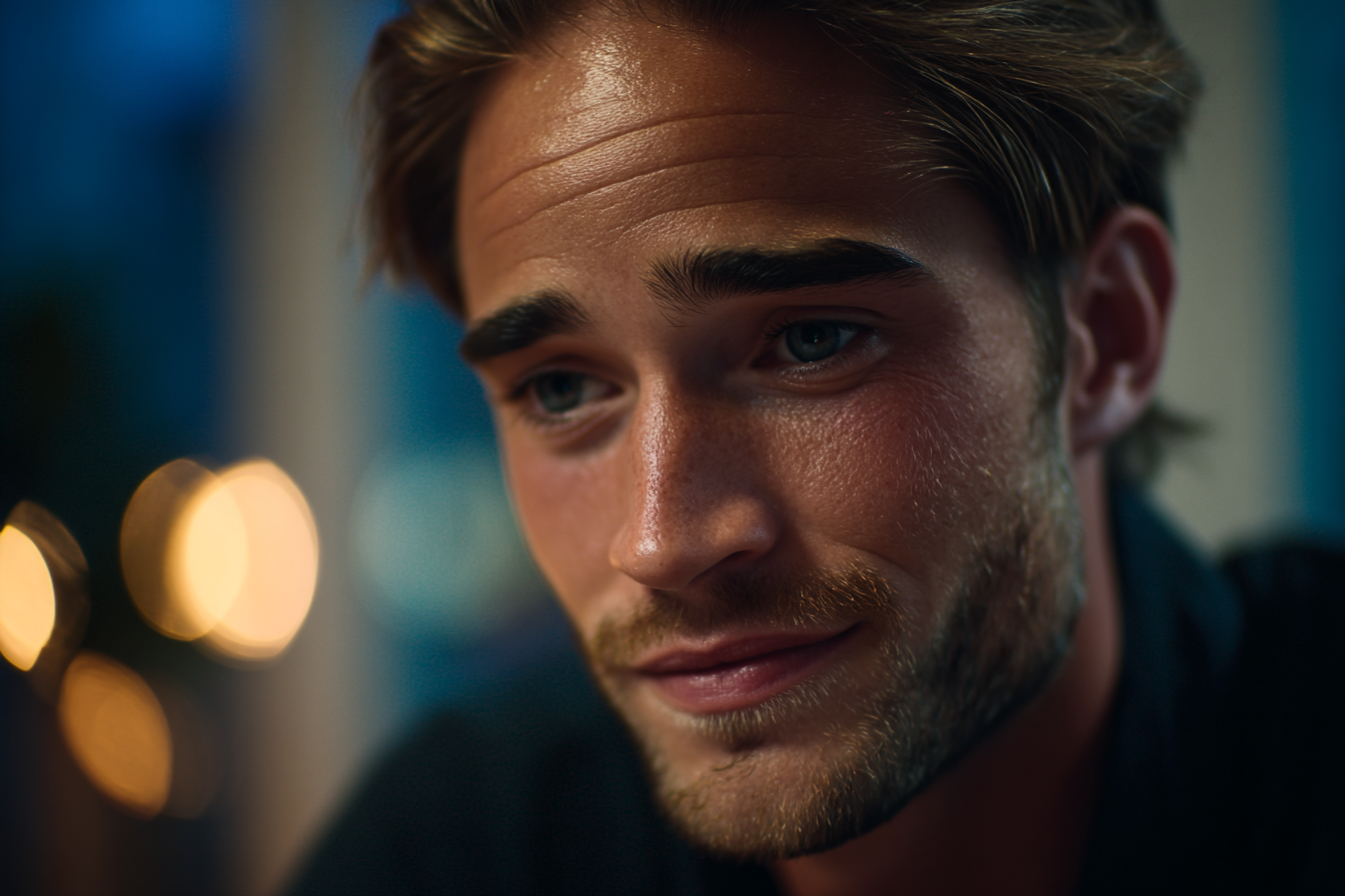 Gros plan du visage d’un homme | Source : Midjourney