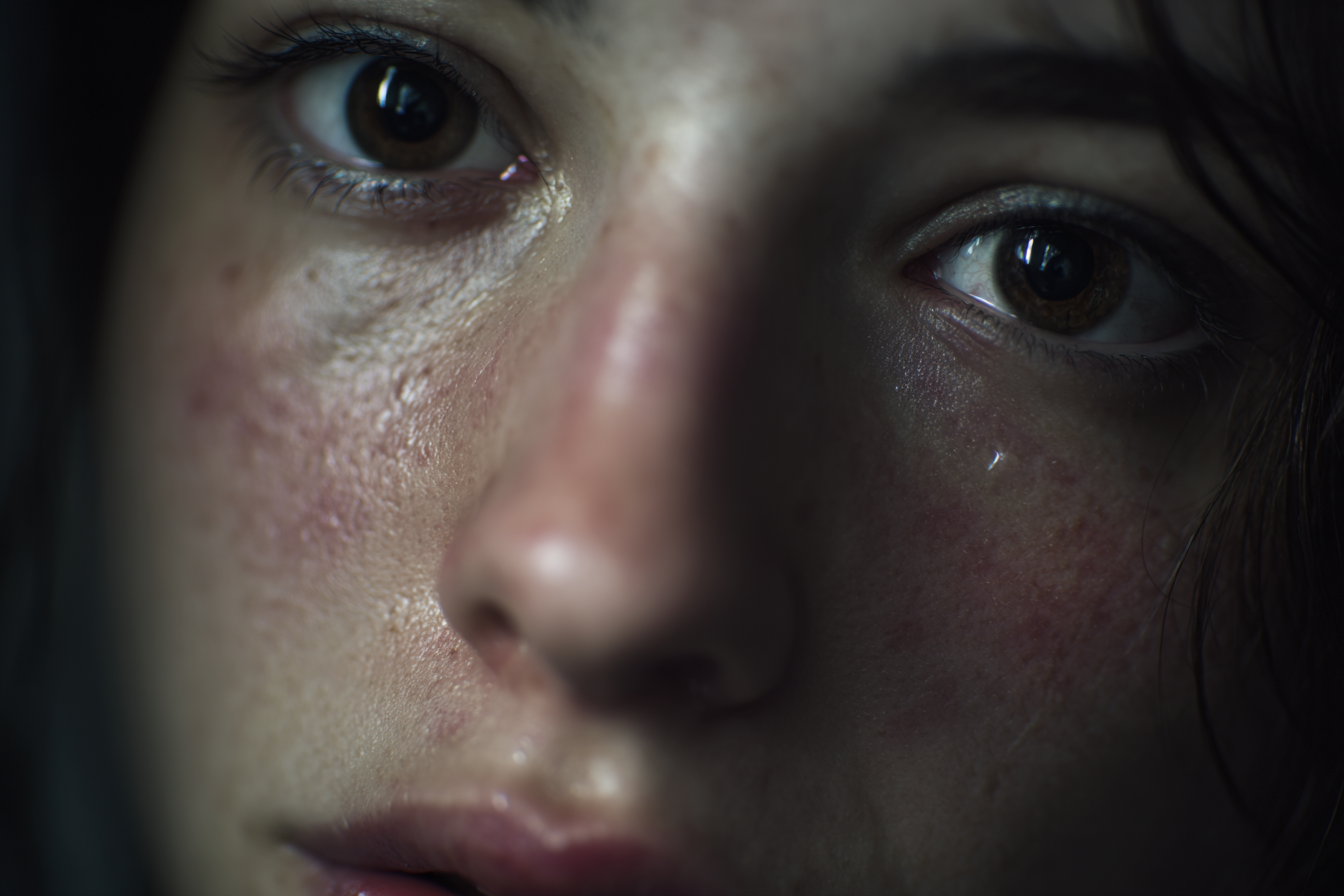 Gros plan sur le visage d'une femme | Source : Midjourney