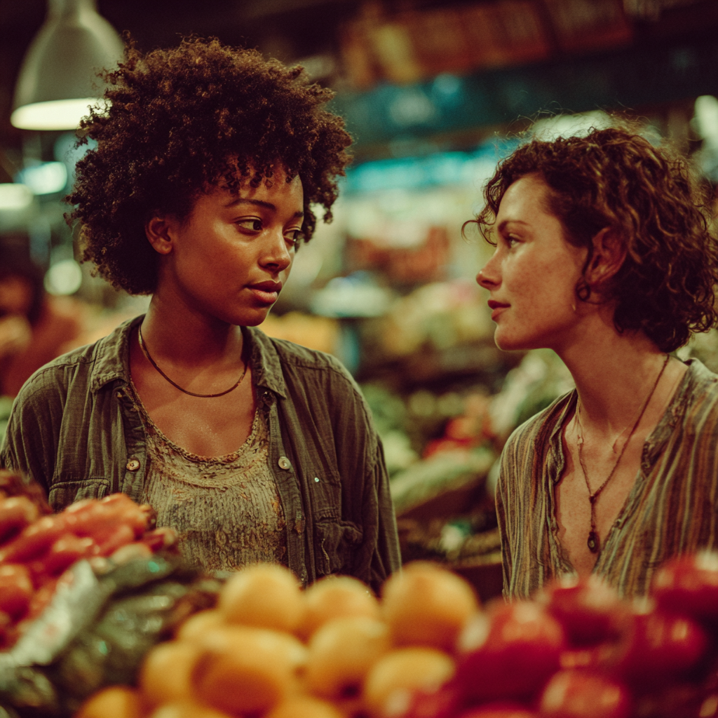 Deux femmes dans une épicerie | Source : Midjourney