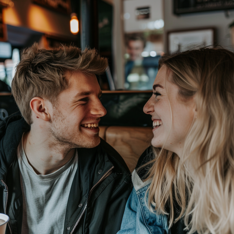 Un couple amoureux prenant un café dans un café | Source : Midjourney