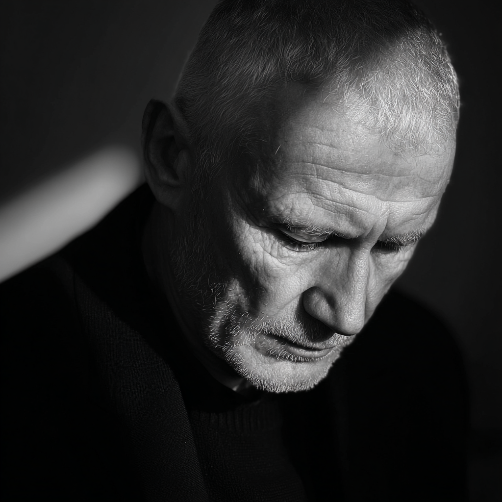 Un homme âgé portant du noir | Source : Midjourney