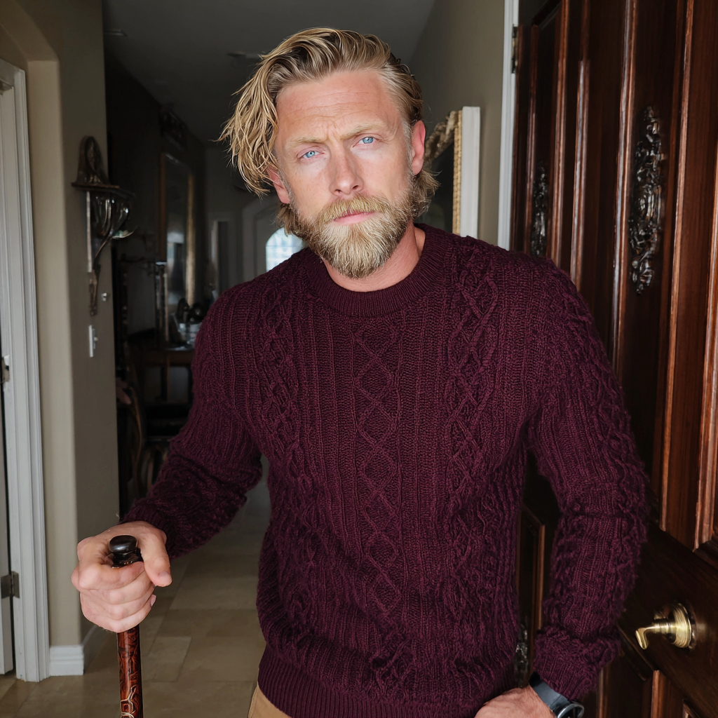 Un homme tenant une canne en bois | Source : Midjourney