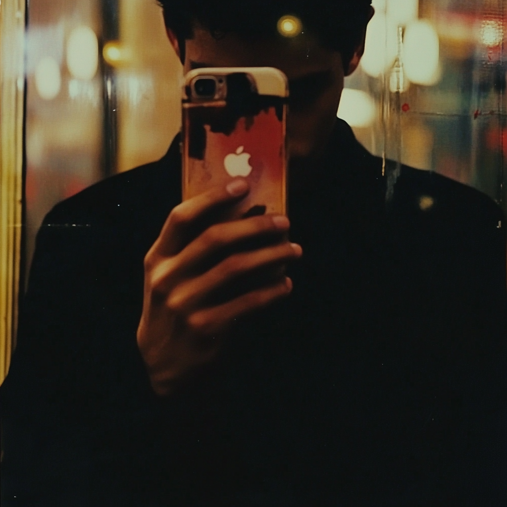 Un homme tenant un smartphone | Source : Midjourney