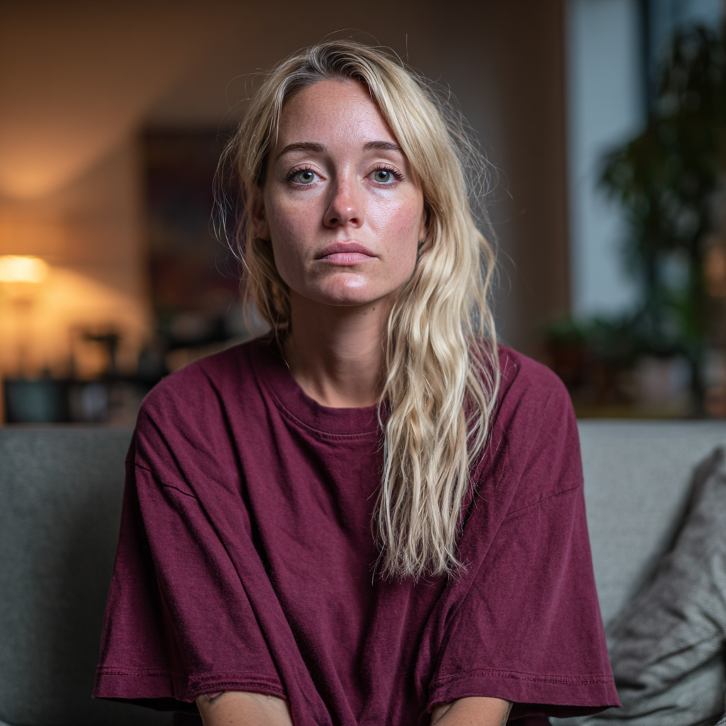 Une femme portant un t-shirt marron | Source : Midjourney