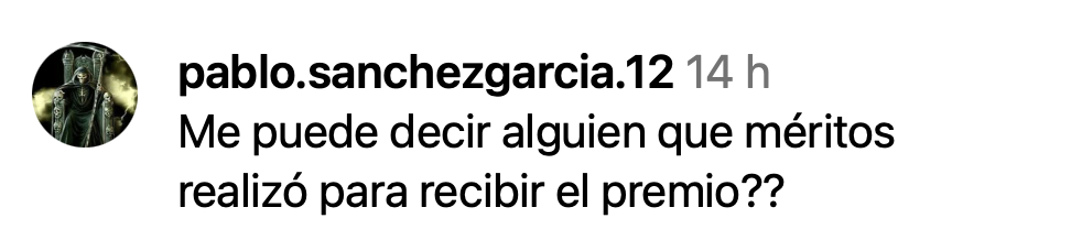 Commentaire d'un internaute I Source : https://www.instagram.com/p/DWR-1SwiHEh/?igsh=djg5NXUwYzYwdzU%3D