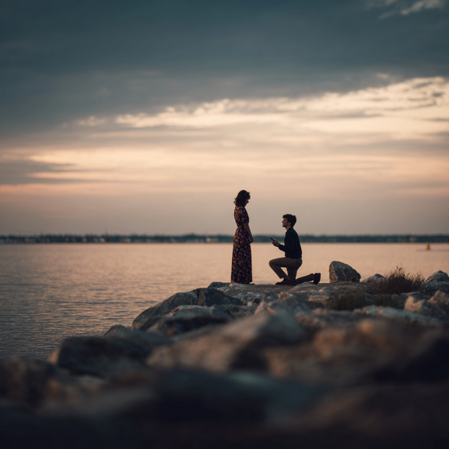 Un homme qui demande la main d'une femme | Source : Midjourney