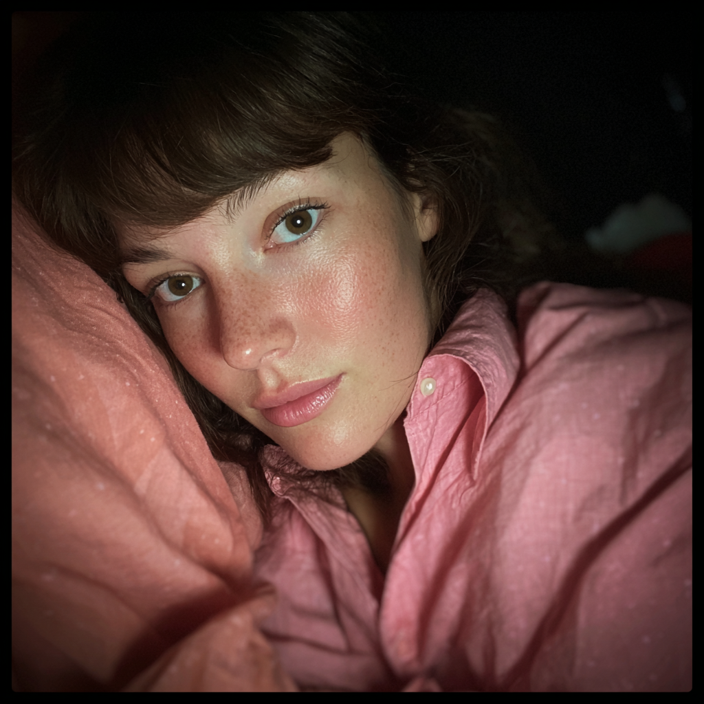 Une femme allongée dans son lit la nuit | Source : Midjourney