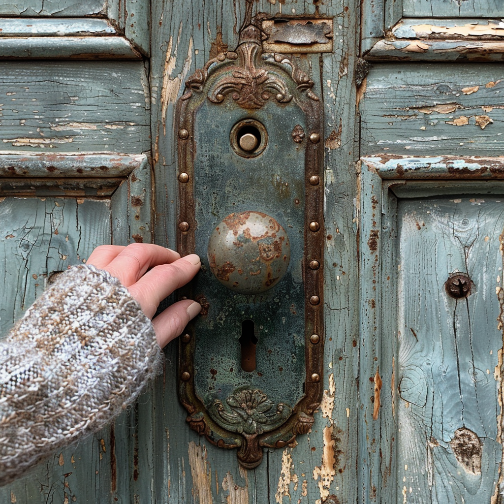 Anna tend la main vers la porte | Source : Midjourney