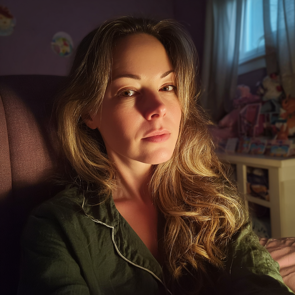 Une femme assise dans un fauteuil | Source : Midjourney