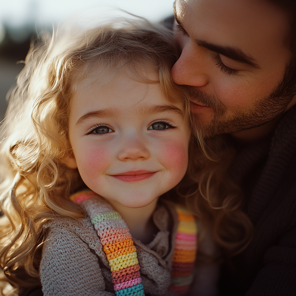 Un père embrasse sa fille | Source : Midjourney