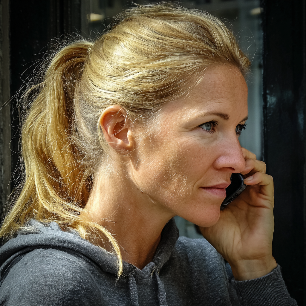 Une femme qui parle au téléphone | Source : Midjourney