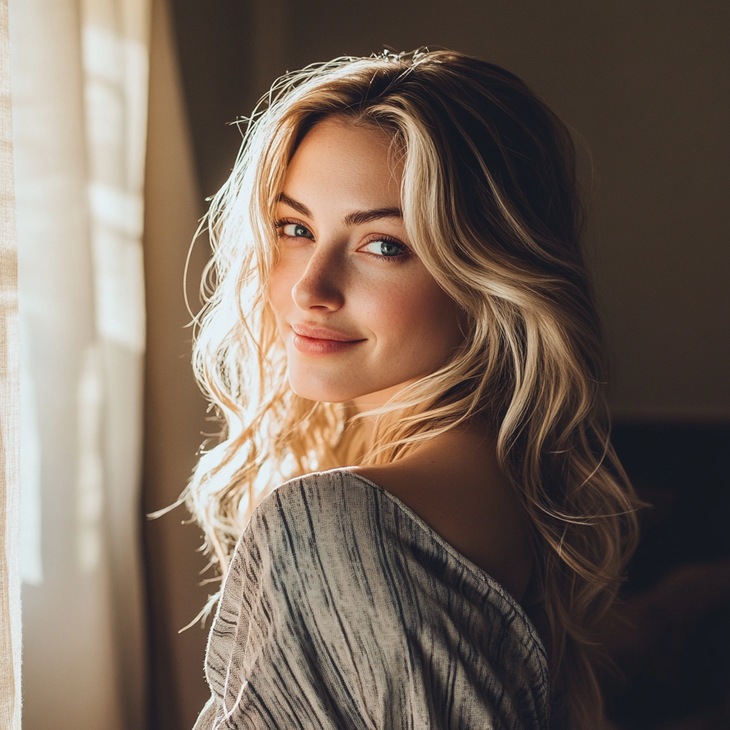 Une jeune femme heureuse | Source : Midjourney