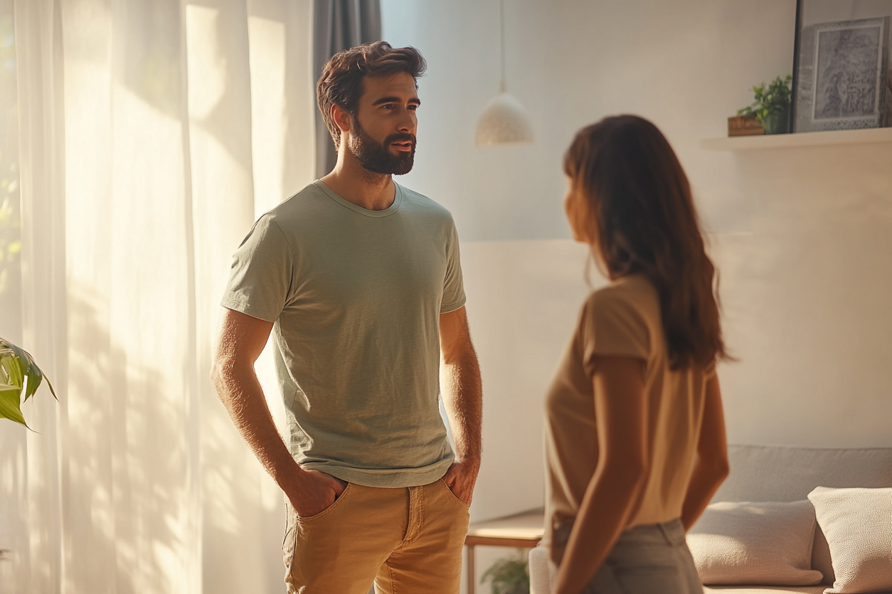 Un homme qui parle à sa femme | Source : Midjourney