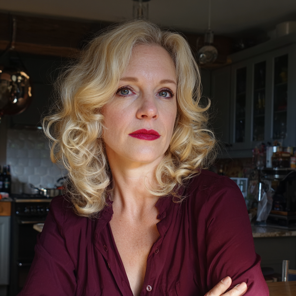 Une femme debout dans une cuisine I Source : Midjourney