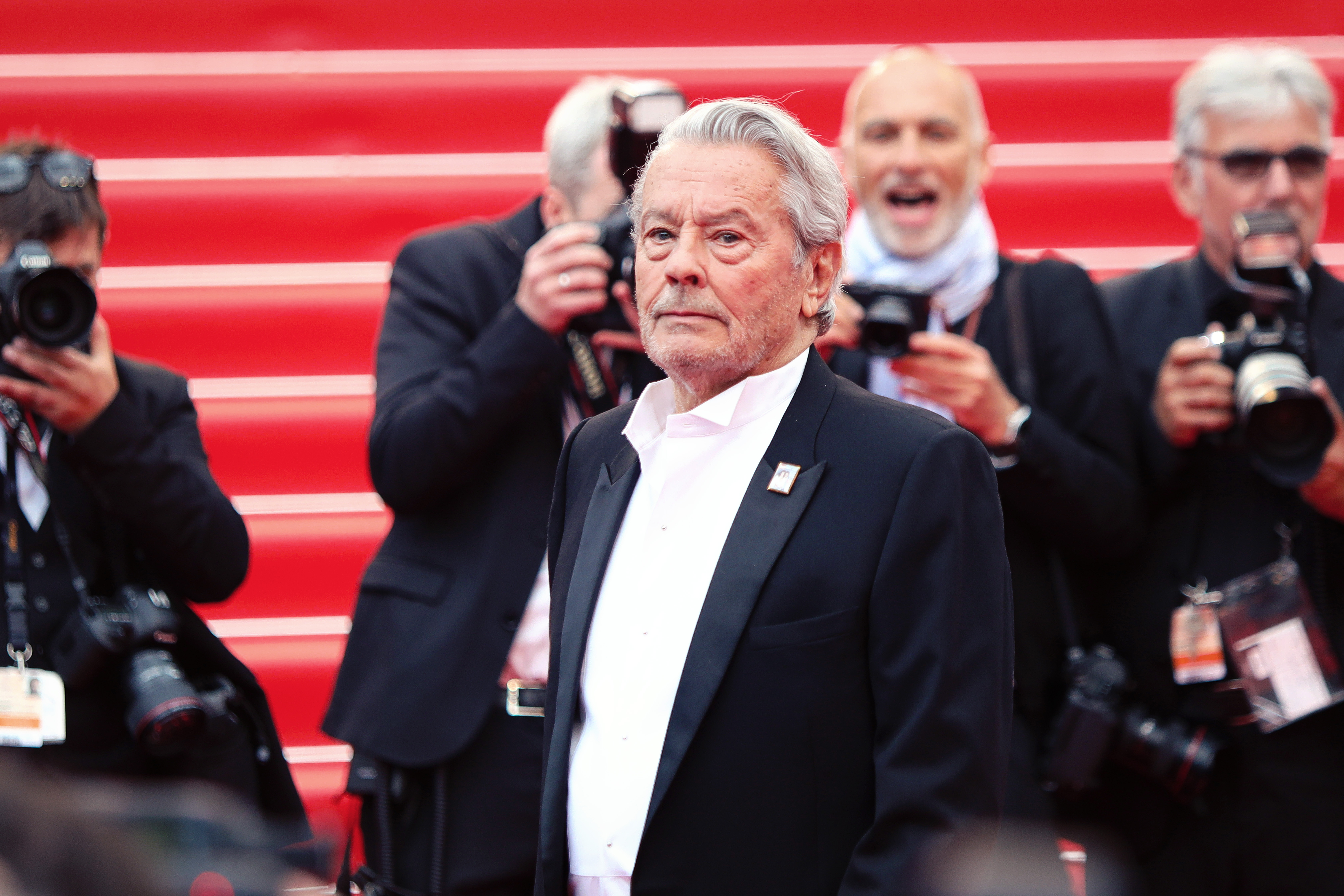Alain Delon assiste à la projection du film "Une vie cachée" lors du 72e Festival de Cannes, le 19 mai 2019 à Cannes, en France I Source : Getty Images