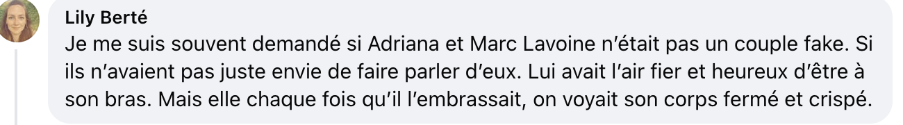 Commentaire d'internaute sur les photos d'Adriana Karembeu et Ricky Whittle | Source : capture facebook.com/closerfrance