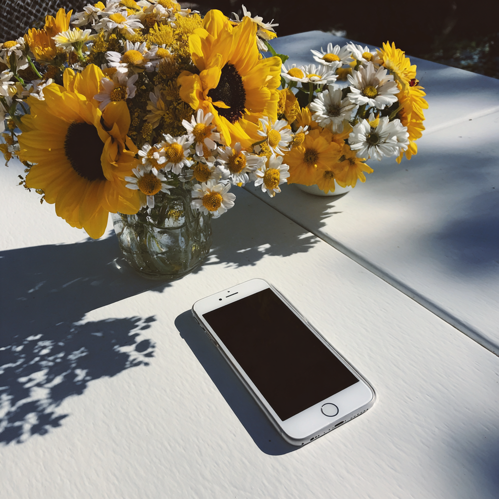 Un téléphone portable sur une table | Source : Midjourney