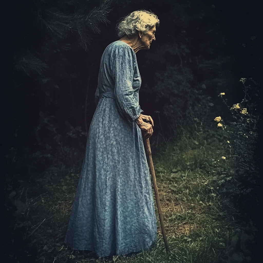 Une femme âgée avec une canne | Source : Midjourney