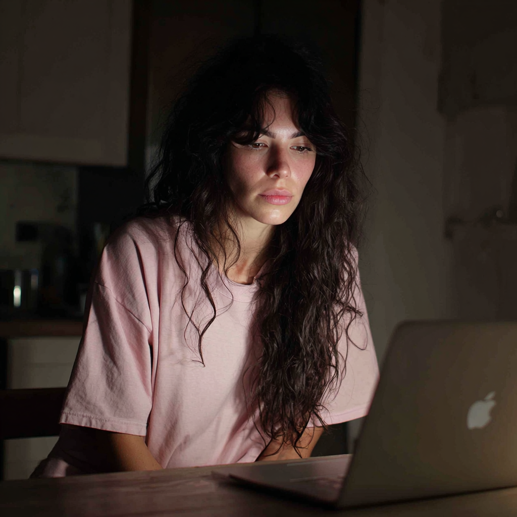 Une femme utilisant son ordinateur portable | Source : Midjourney