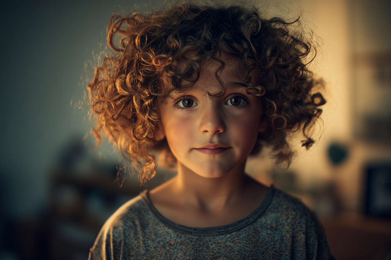 Une petite fille qui regarde droit devant elle | Source : Midjourney